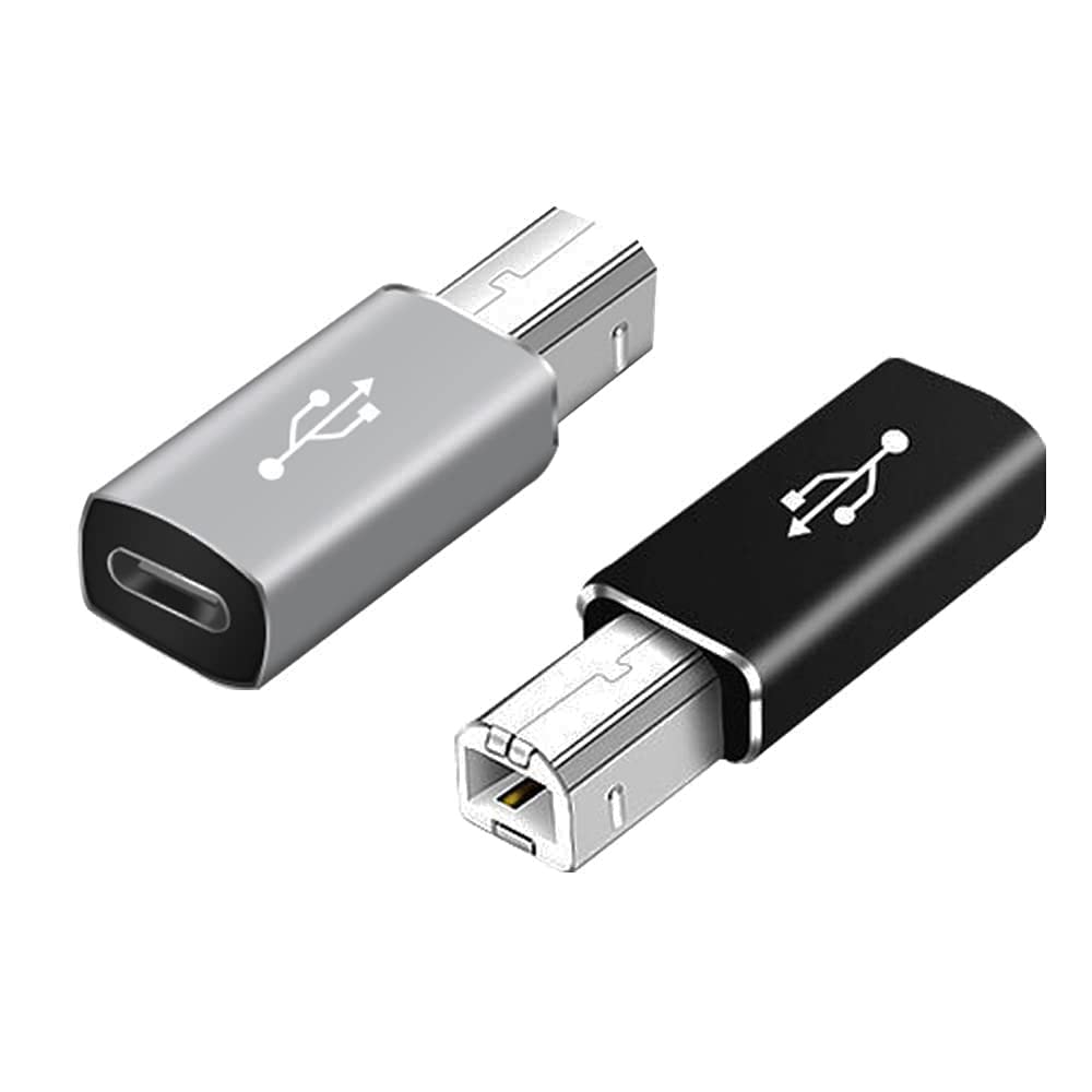 Męski Adapter NNBILI Type-C do USB-B na MacBook/iPad kompatybilny ze skanerem elektronicznego pianina/klawiatury/perkusji: Srebrny
