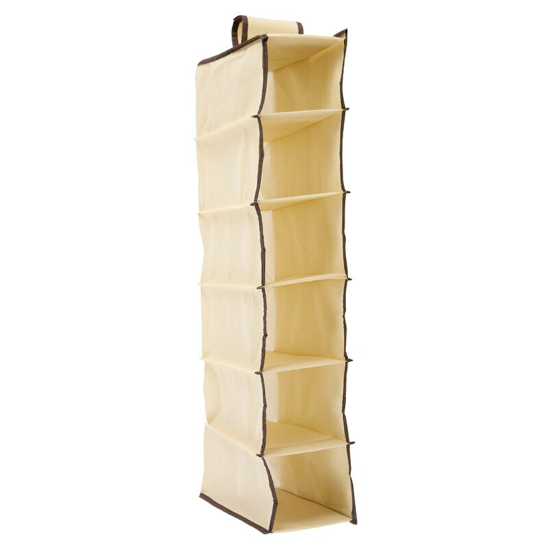6 Layers Hanging Storage Bag Organizer Drawer Type Shelves Non Woven Wardrobe Shoes Garment Clothes Organiser Storage Bags