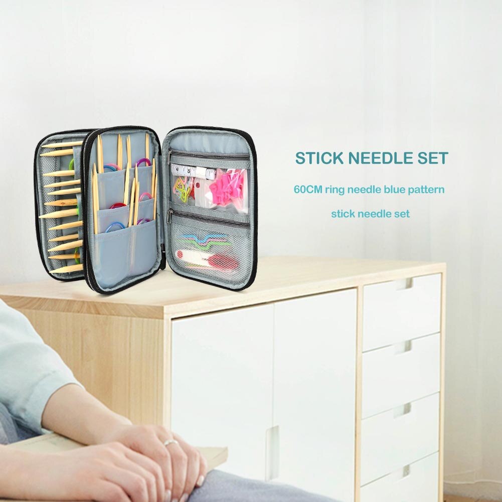 60cm strikkepinnesett utskiftbare heklepinner for heklet garn strikketilbehørsett for nybegynnere