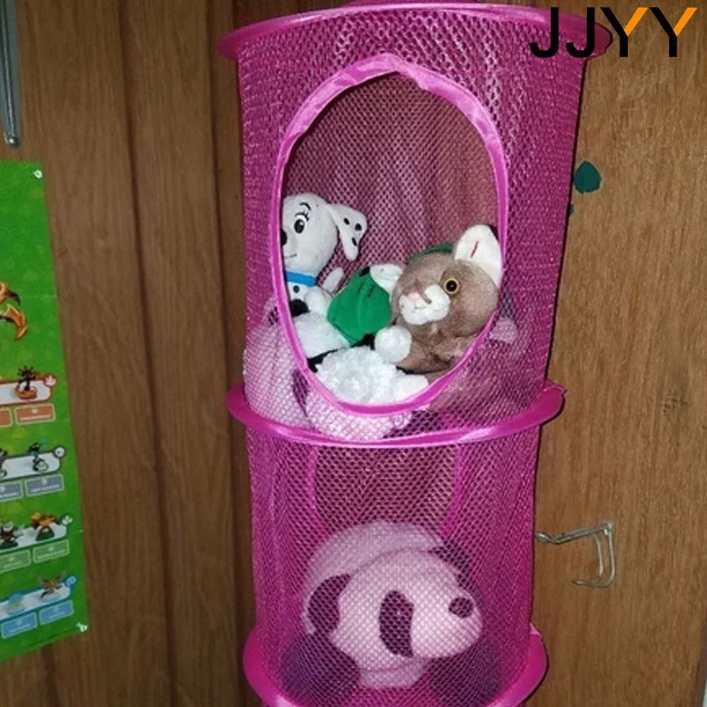 Organizador de almacenamiento cilíndrico multicapa, bolsa colgante, armario de pared, cesta de juguetes y ropa para niños, soluciones de almacenamiento en el hogar