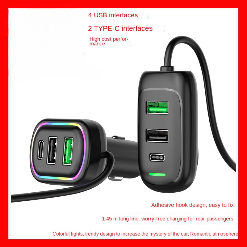 Chargeur de voiture avec charge magique super rapide, technologie principale de récupération de puissance rapide, adaptation intelligente à divers appareils