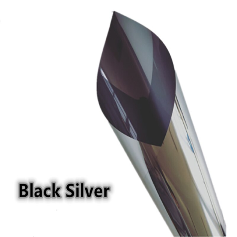 1M 1way Vision Horizontal Window Film Waterproof Mirror Silver Insulation Sticker UV Rejection Privacy Tint Film Home Decoration: black silver / 1MX40CM