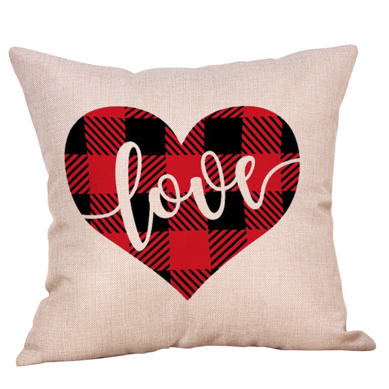 Valentijnsdag Kussensloop Katoen Linnen Plein Kussenslopen Sofa Taille Kussenhoes Boster Cases Home Decoratie Casual Kussens: F