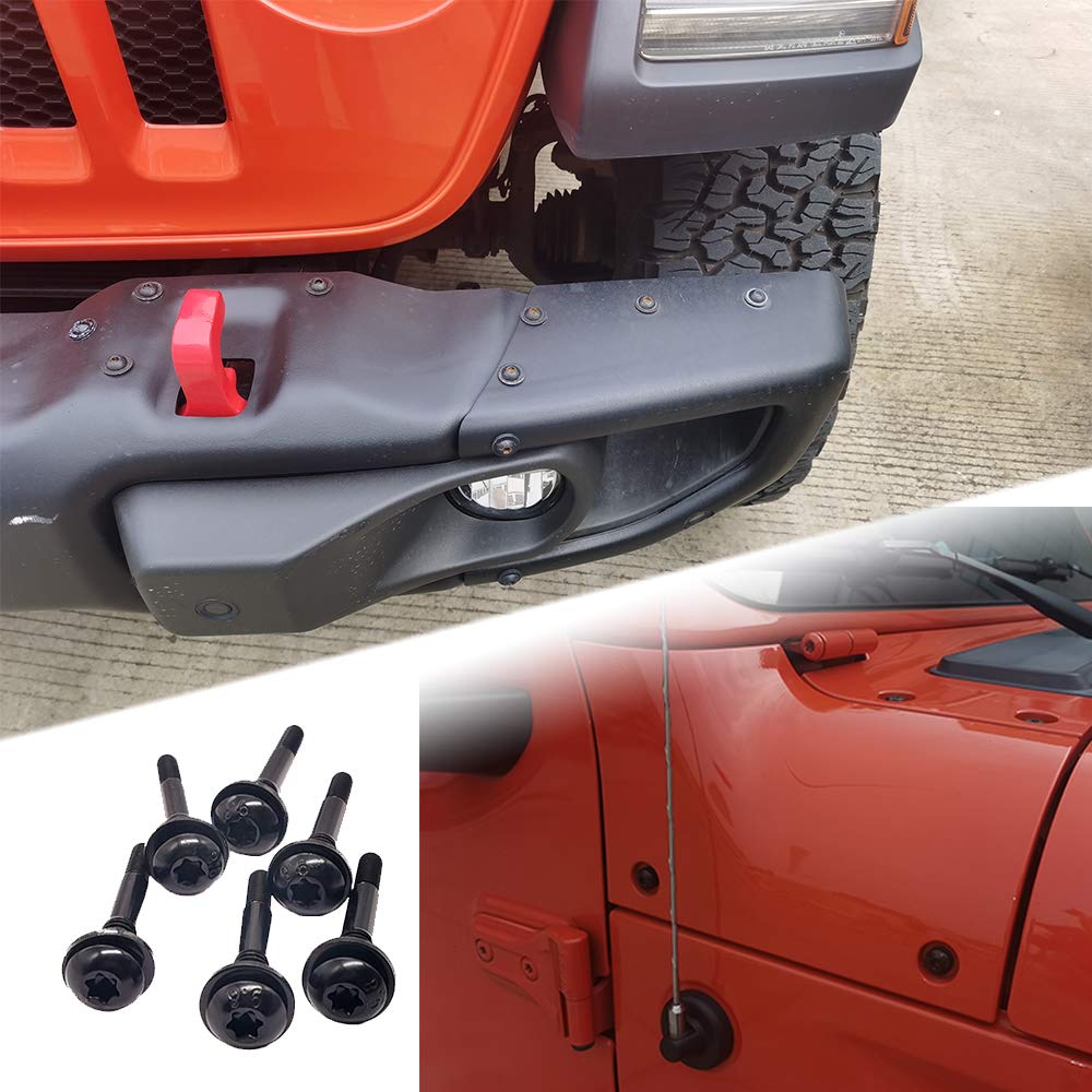 6 PCS Torx Screw Bolts Refitting Screw Fit Jeep Wrangler JL (M6) JK (M8) Windshield Frame Hinges Doors Door Hinges Roll Bar