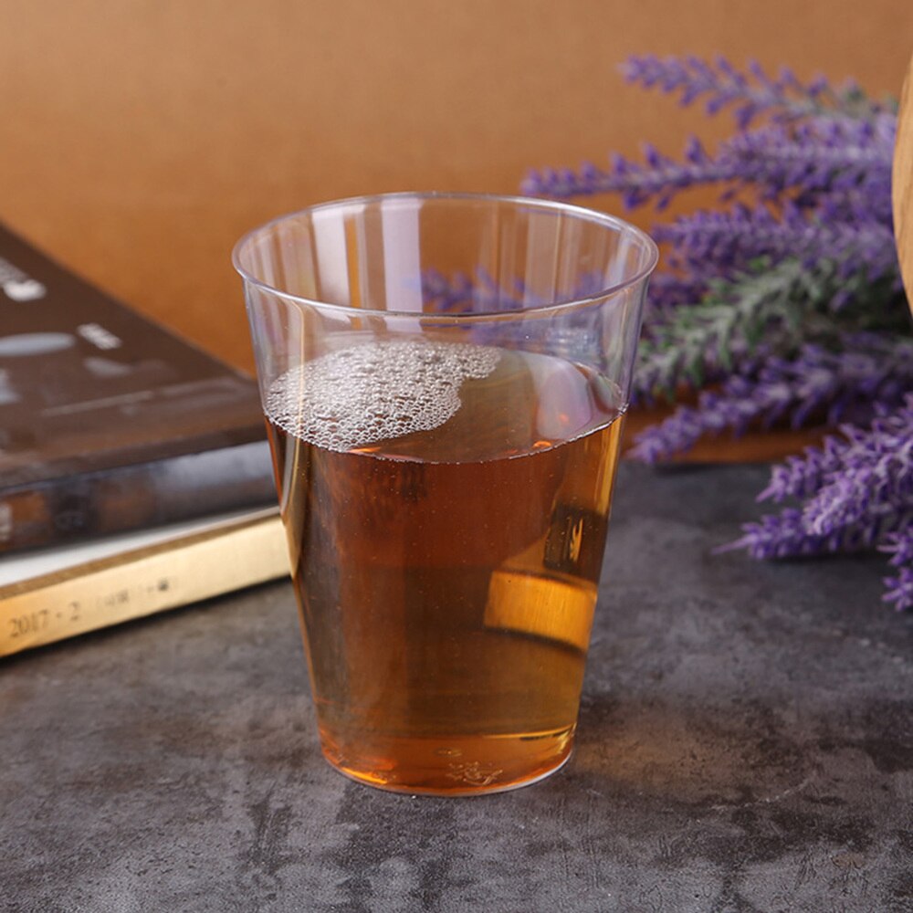 30 stücke Einweg Tassen transparent Verdicken Trinken Tasse Geschirr Partei Liefert für Cafe Bar Restaurant (200ML Gerade