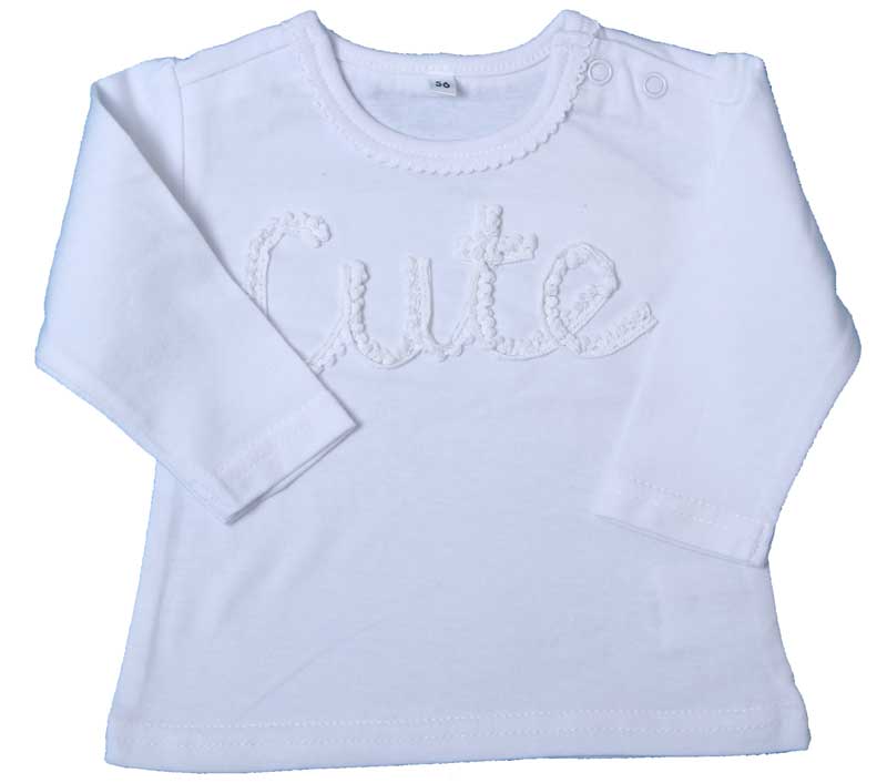 Baby T-shirt Long Sleeves Born Baby Tees 0-6 Months Boys And Girls Cute Bird Tops Blue And White Cartoon Clothes: White / 3M