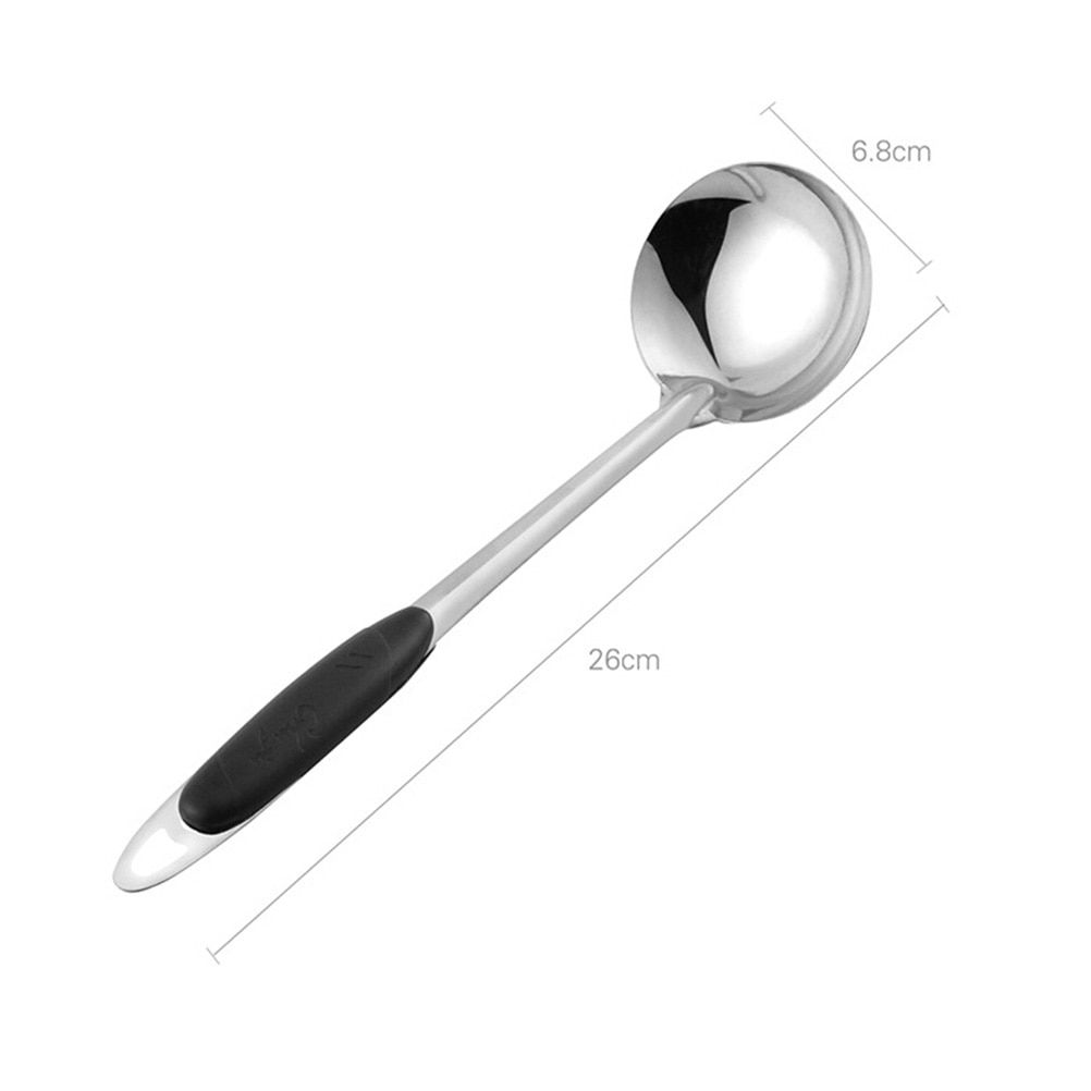 Cuillère à soupe suspendue en acier inoxydable | Ustensile à Long manche pour la maison, Pot , cuillère à soupe épaisse pour Restauran de cuisine 1 pièce