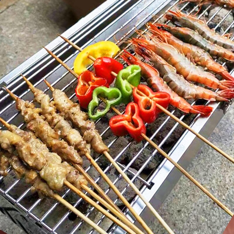 Portable BBQ Grill Barbecue Burner Stove Outdoor Garden Charcoal bbq Patio Party Cooking Folding Picnic for 3-6 People