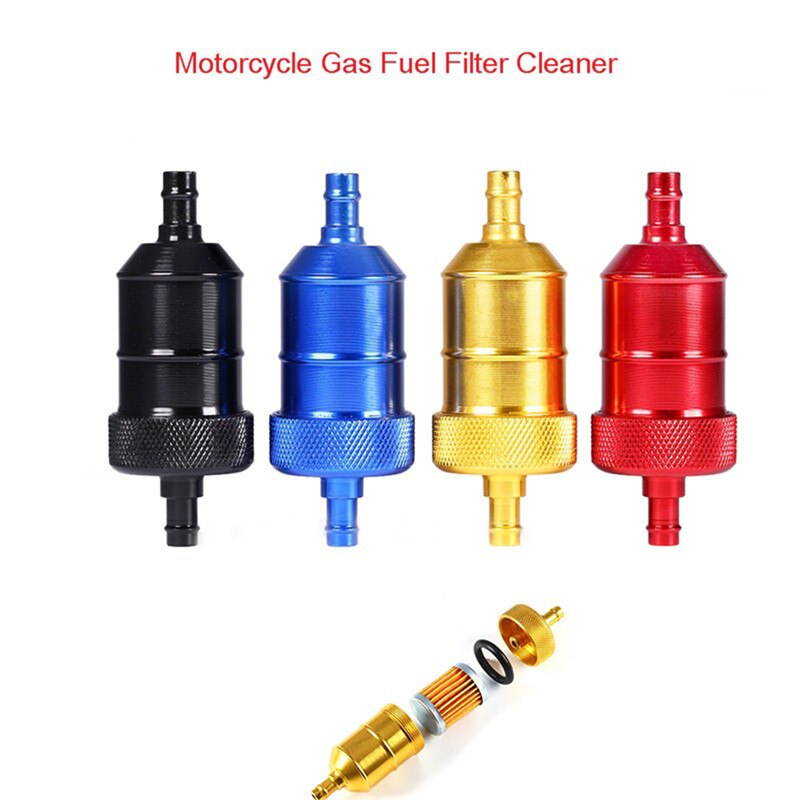 5 farve benzin gas brændstof filter renser til motorcykel pit snavs cykel atv quad inline olie gas brændstof filter 8mm