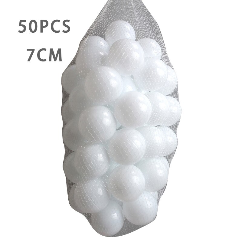 50 Pcs/lot Eco-Friendly Colorful Ball Plastic Ocean Ball Children Funny Toys Baby Kid Swim Pit Toy Water Pool Wave Ball Dia 7CM: WJ3709WHITE