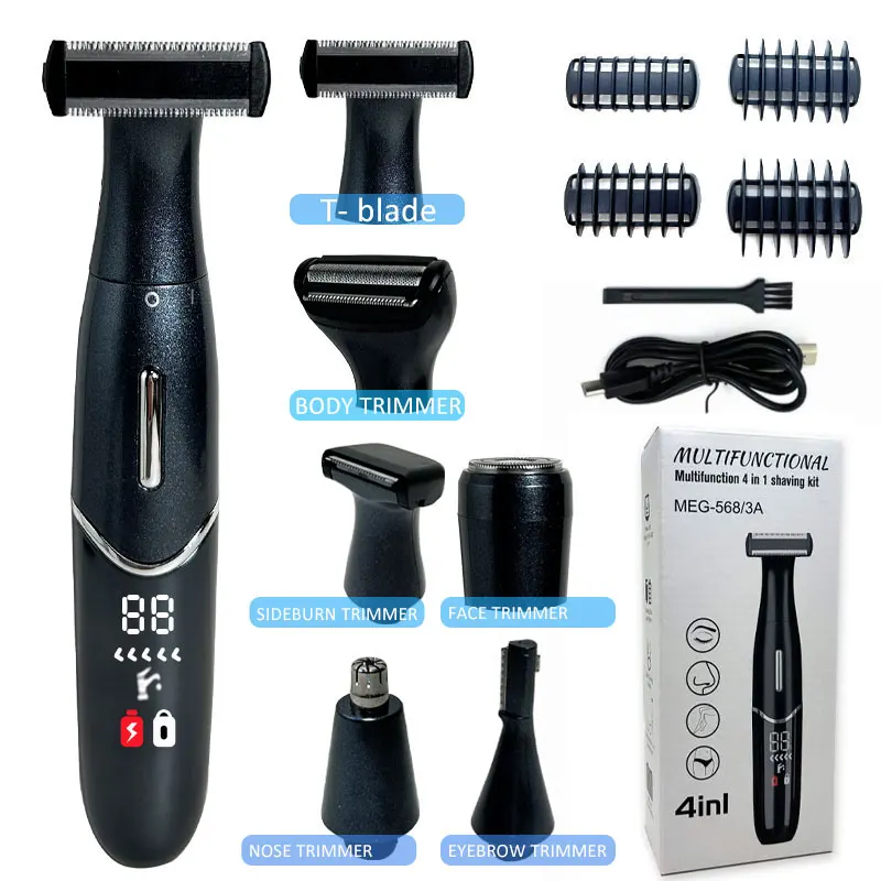 Épilateur électrique 6 en 1 pour femmes et hommes, rasage multifonctionnel pour le corps et le visage, zone intime, rasoir de précision pour le visage et la barbe