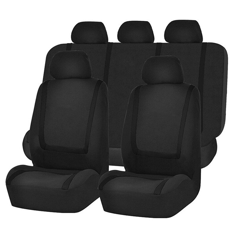 Universal- Auto Sitzbezüge einstellen Airbag Stoff passen Meisten Marken Fahrzeug Innen Zubehör Sitzbezüge Auto Auto Sitz Schutz: 5 Sitze Schwarz
