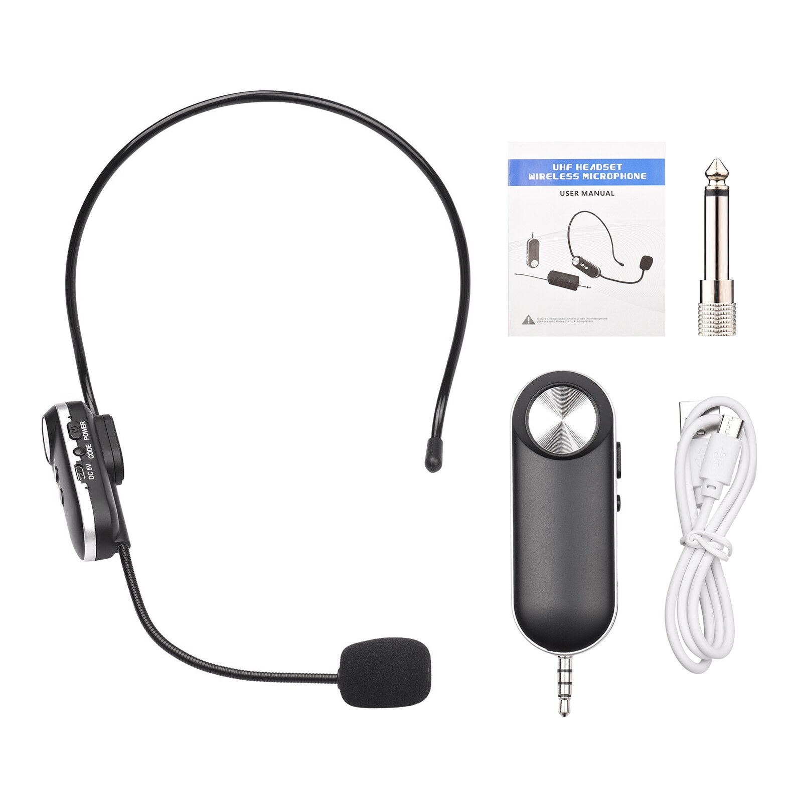 Uhf Headset Draadloze Microfoon Professionele Draadloze Microfoon Set 6.35Mm Receiver Voor Speaker Voice Versterker Onderwijs Training Tour