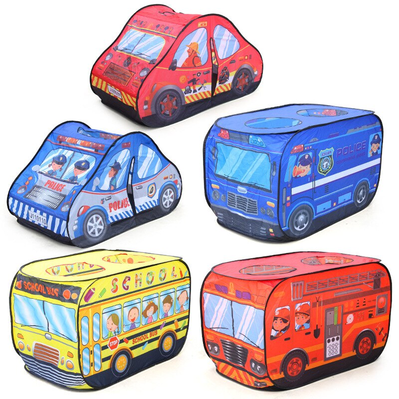 Kinderen Tent Popup Play Tent Speelgoed Outdoor Opvouwbare Speelhuisje Politie Brandweerwagen Auto Kids Game House Bus Indoor