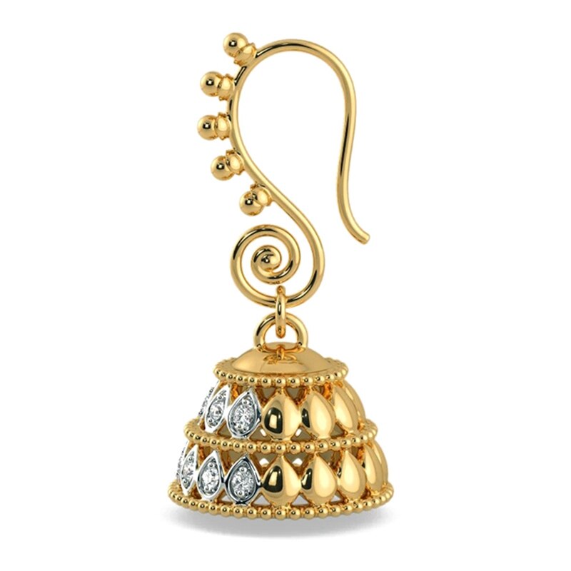 Retro Vintage Indian Oorbel Sieraden Vrouwen Bruiloft Bijoux Antiek Goud Kleur Hollow Bell Oorbellen Egypte