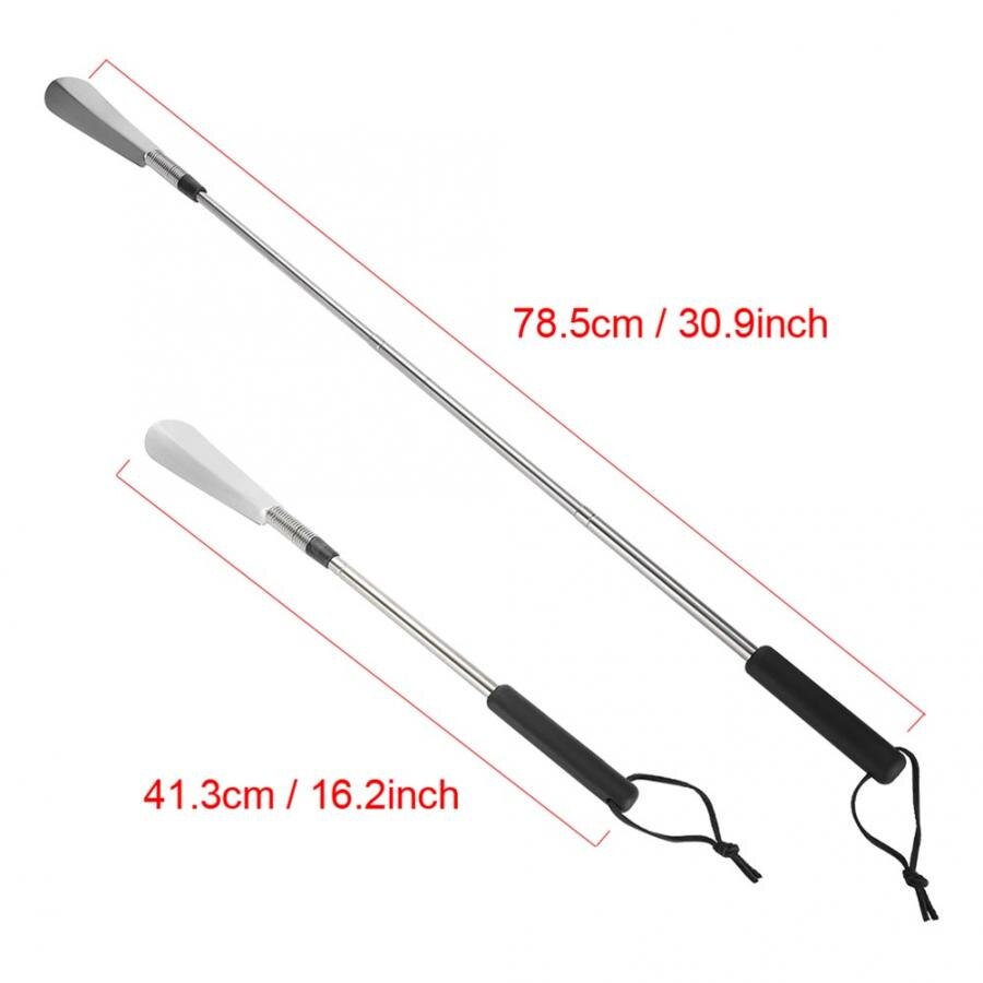 Chausse-pied Portable télescopique extensible corne à chaussures en acier inoxydable pliable manipulé accessoires de chaussures pour les personnes âgées et les grossesses