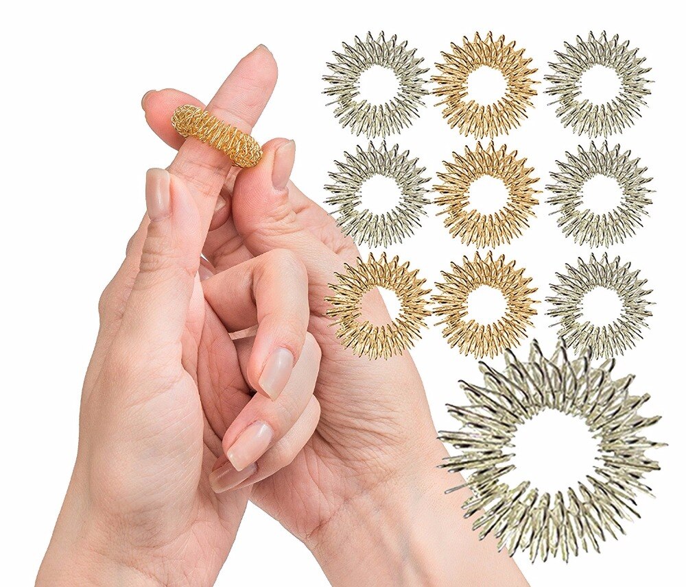 10 stk / parti spiky sensoriske fingerringe antistress toyfidget ring til børn voksen skole klasseværelse kontor autisme stille fidgit legetøj