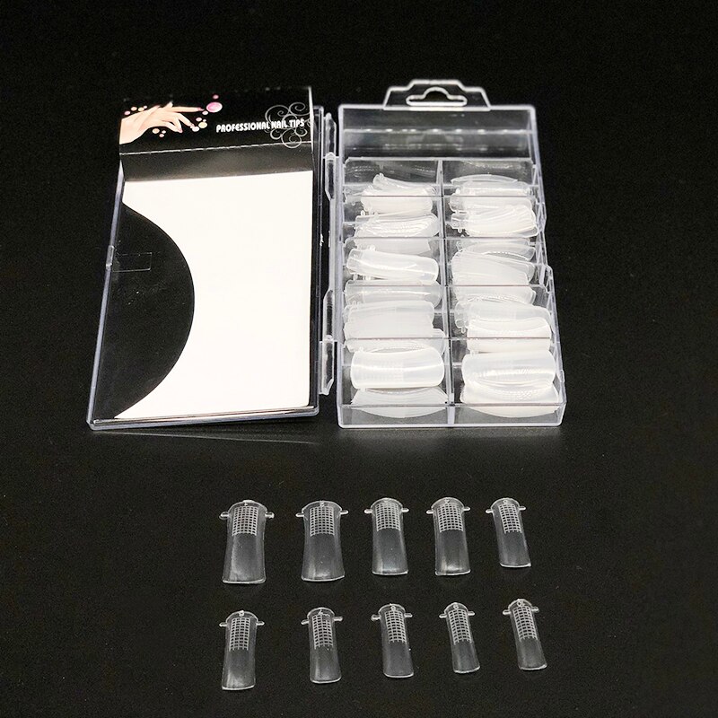 Nail Extended Flase Tips Guide Form Nail Art Salon Accessoires Manicure Tools Full Cover 100pcs/set UV Polygel Builder Gels