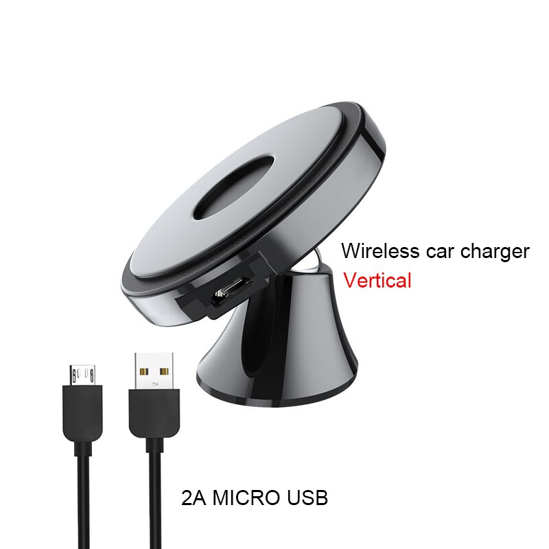 GYSO 10W Fast QI wireless car charger For iPhone 8 Plus X XR XS 11 Pro Max samsung S10 car phone holder wireless charger stand: Vertical 10W Black