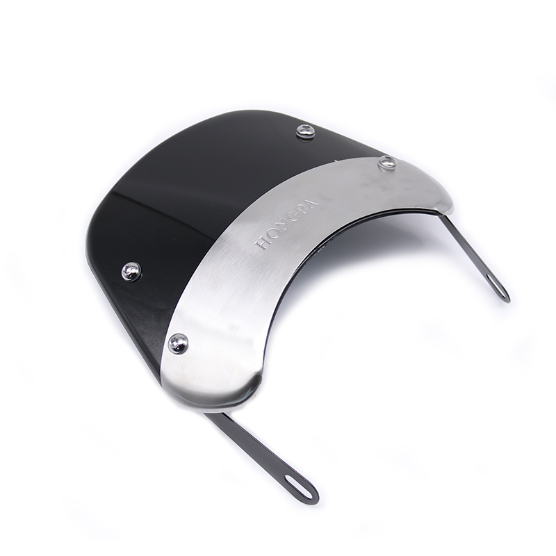 Pare-brise de moto rétro café Racer 5-7 pouces, déflecteur de vent pour Yamaha XJ 400 XJ 600S Diversion XJR 1200: Black