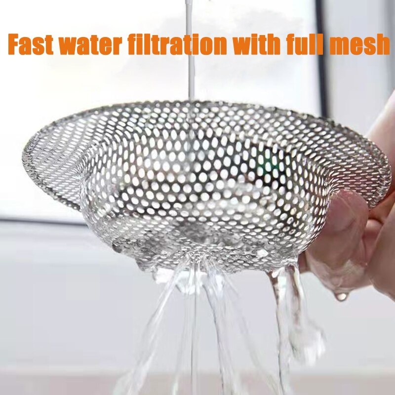 3 PCS Stainless Steel Sink Strainer Fine Mesh Kitchen Sink Strainer Fits Most Kitchen Sink Bathroom Bathtub Shower Drain