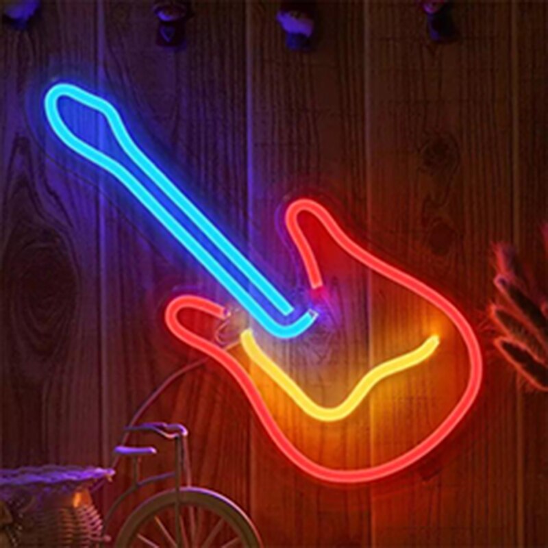 Led Kleurrijke Neon Sign Licht Popsicle Gitaar Neon Borden Hustle Bar Night Lamp Home Muur Light Party Wedding Decor Kids kamer