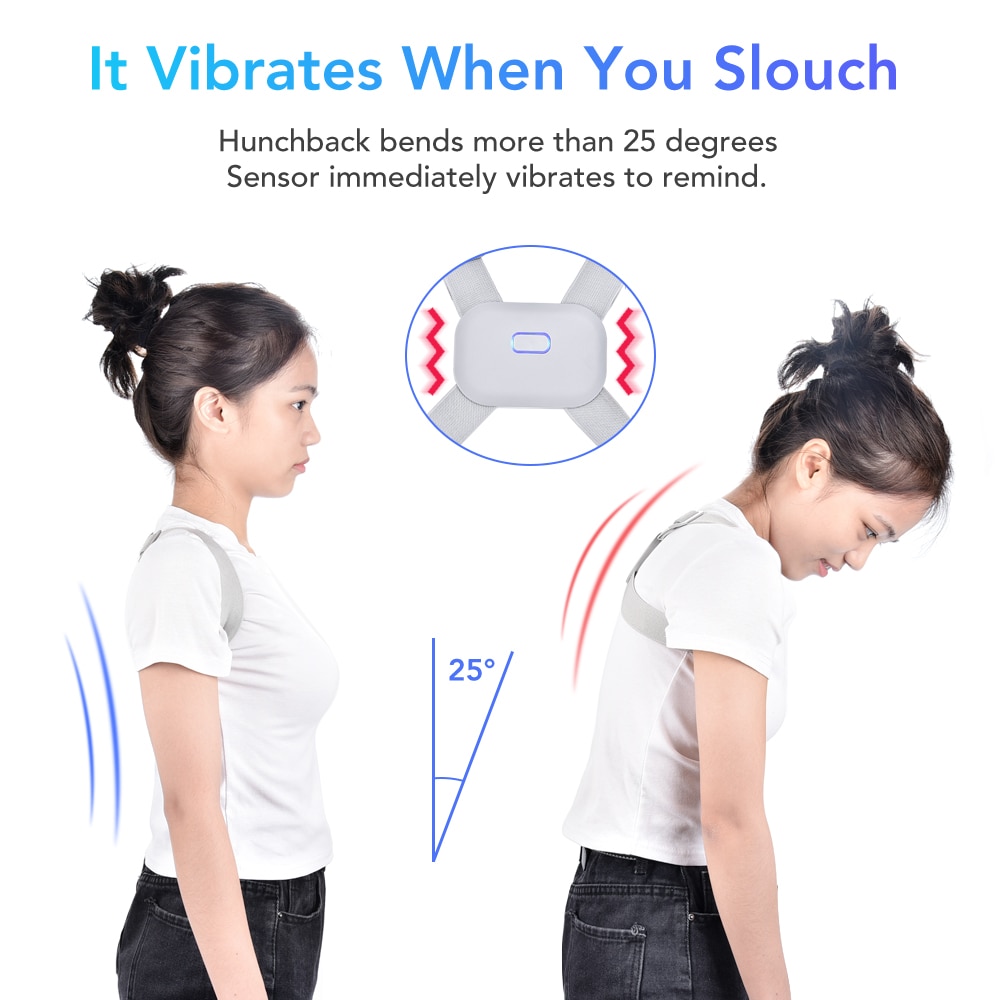 Entraîneur de Posture Intelligent réglable correcteur de Posture Intelligent orthèse supérieure du dos soutien de la clavicule rappel de Vibration soulagement de la douleur