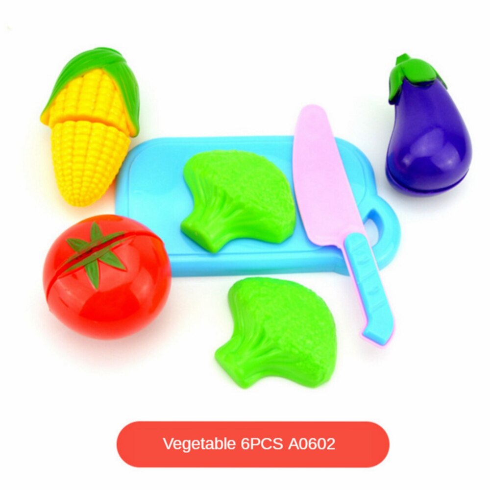 Pretend Play Plastic Food Toy Cutting Fruit Vegetable Food Pretend Play Children Toys For Kids Educational Toys: 6pcs-2