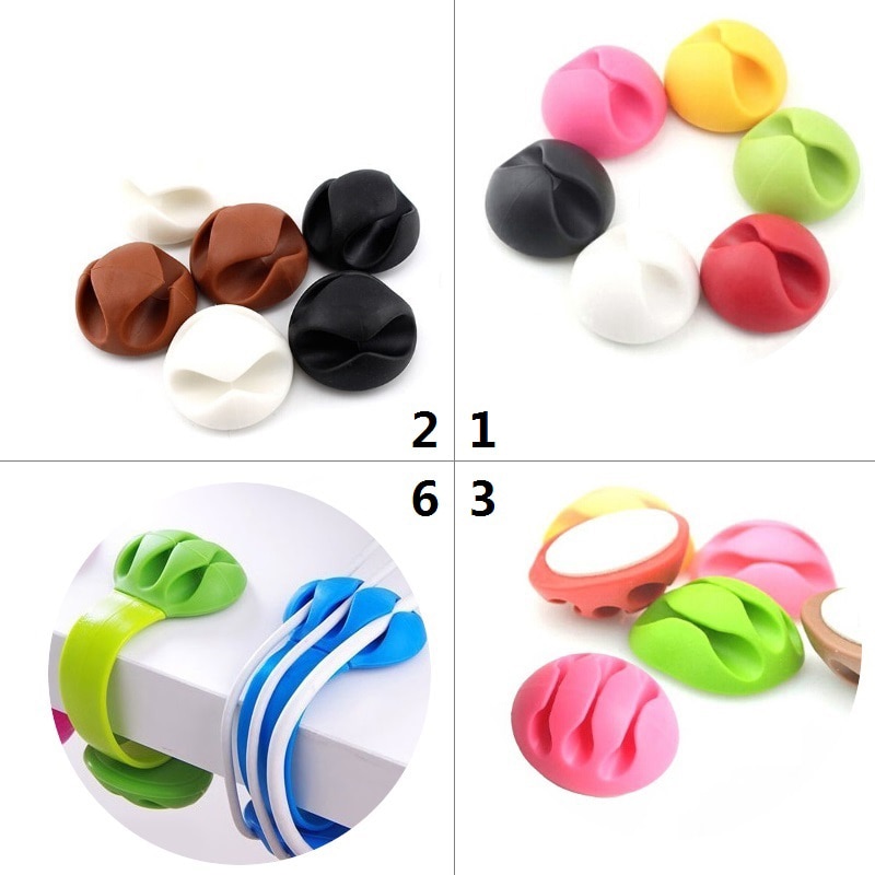 1/2/3/5 Slot Organizer do kabli silikonowy Organizer do zwijania kabla USB Desktop Tidy Management kabel z zaciskami uchwyt do myszy przewód słuchawek