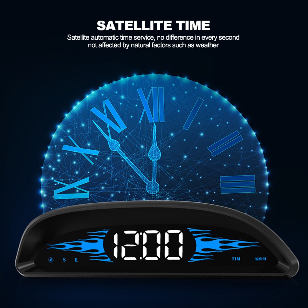 Auto Hud Automotive Head-Up Display Auto Outdoor Off-Road Gps Snelheid Gids Richting Head-Up Apparaat tijd Hd Display
