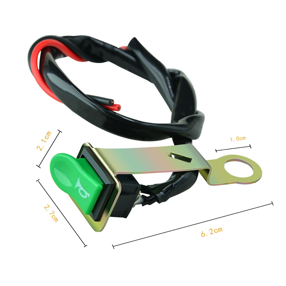 Motorcycle Push Switch Button Handlebar Refit Switch 12v-24v 5a Green Speaker Switch With Bracket For Cars E-Bike Motorcycle
