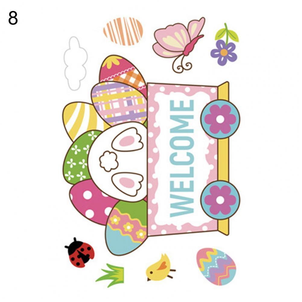 Happy Easter Window Stickers Bunny Easter Window Clings Decorations for Home Decals: 8