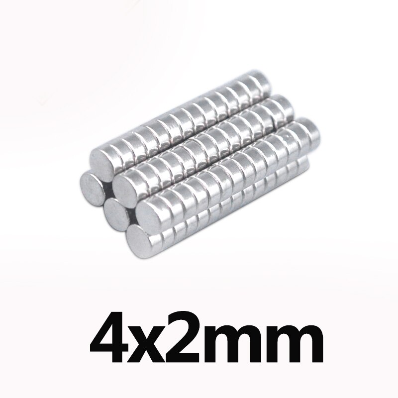 200Pcs 4X2 Mm Permanente Kleine Ronde Magneet 4X2 Mm Neodymium Magneet Dia 4*2mm Mini Sterke Magnetische Magneten