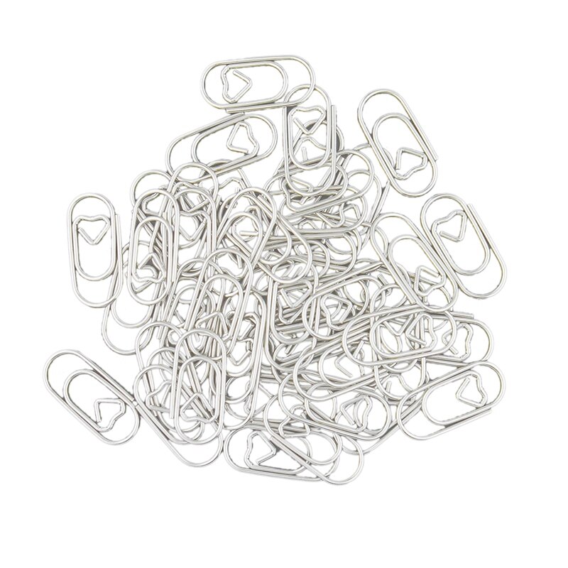 150 Pieces Cute Paper Clips Mini Clips Heart Shaped Paperclips Bookmark Clips for Office Supplier School: Silver
