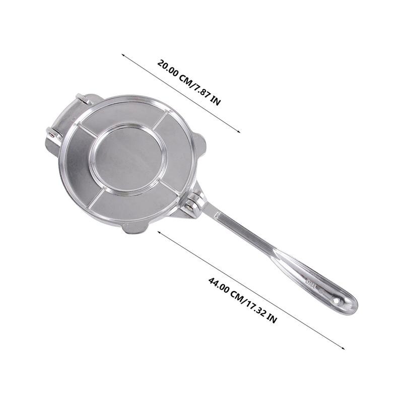 1Pc 16.5cm/20cm Folding Aluminum Maize Tortilla Maker Durable Pie Press Machine Kitchen Supply: Silver 44x20CM