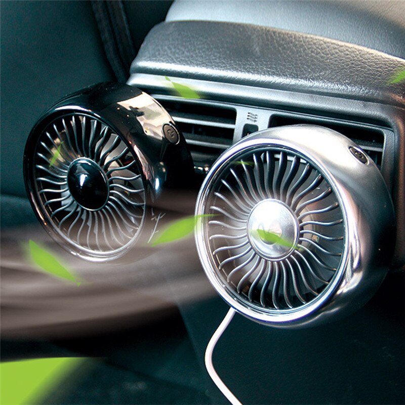 12V Elektrische Auto Ventilator 360 Graden Draaibaar 2 Speed Dual Hoofd Auto Auto Koeling Air Circulatiepomp Fan Voor Van suv Rv Boot Auto