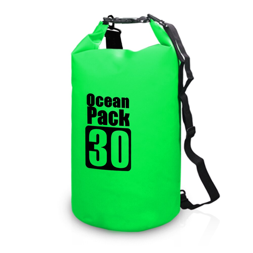 10L /15L /20L /30L Outdoor Waterproof Dry Backpack Water Floating Bag Roll Top Sack for Kayaking Rafting Boating River Trekking: Green 30L