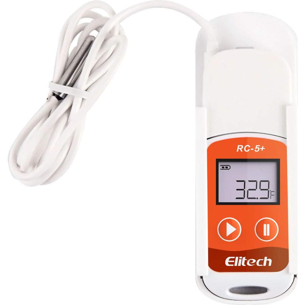 Elitech RC-5+ TE PDF USB Temperature Data Logger Reusable Recorder 32000 Points High Accuracy (Extra External Sensor)