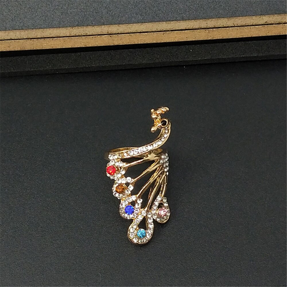Broche Paon En Strass Pour Femmes – Design Exagéré Avec Cristaux – Accessoire Vintage Pour Robe, Mariage, Noël – Cadeau Coloré Hypoallergénique - 10