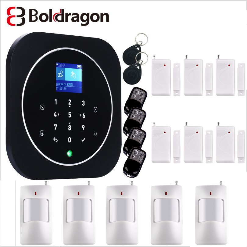 Sistema de alarma GSM antirrobo con Control inteligente WIFI inalámbrico, aplicación Tuya para casa, teclado táctil RFID seguro, kit de Sensor de 433MHz