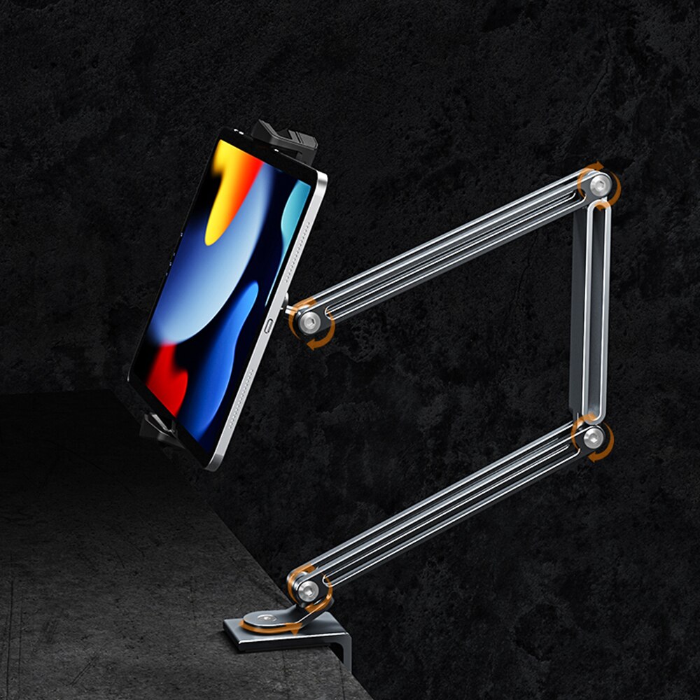 Tablet stand, adjustable aluminum phone holder, desk clamp for ipad pro 12,9, 11 mini, kindle, xiaomi mipad, lenovo desktop