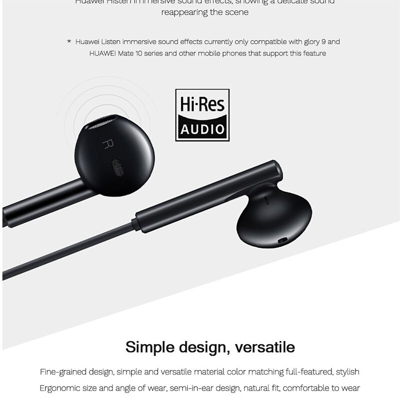Riginal Huawei CM33 Oortelefoon Usb Type-C In Ear Hearphone Headset Mic Volume Huawei Mate 10 Pro 20 X rs P20 30 P40 Honor 7 8 V8