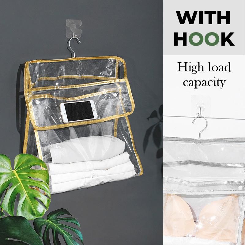 Salle de bain sac étanche transparent douche vêtements serviette stockage sac suspendu dortoir mur vêtements artefact sous-vêtements sac à poussière