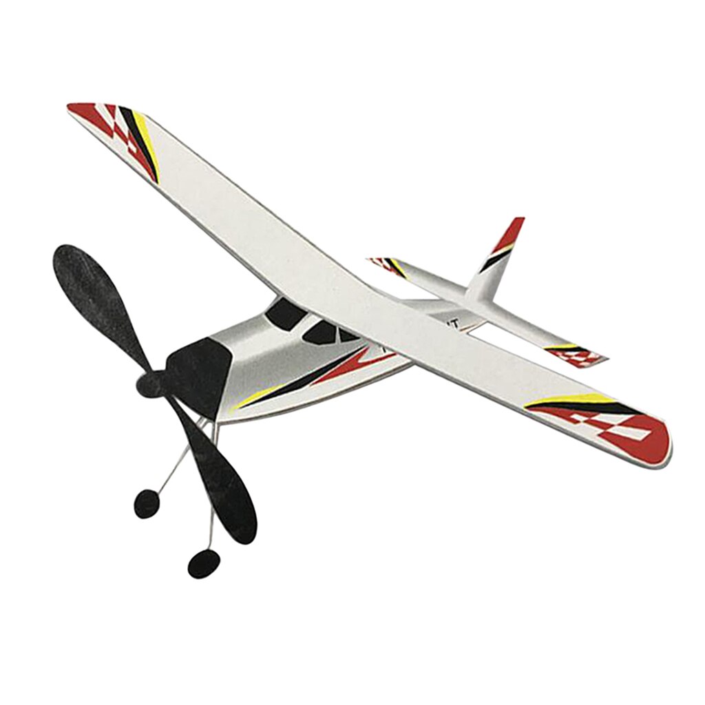 Rubber Band Elastic Powered Plane Police Knight Aircraft Outdoor Flying Toys