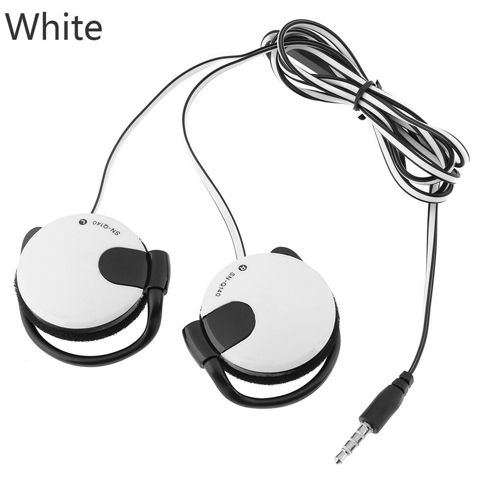 3.5mm bedrade headset oorhaak sport super bass hoofdtelefoon bas oortelefoon voor  mp3 spelers computer mobiele telefoon: Wit