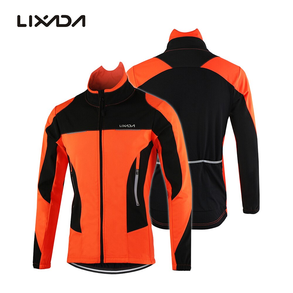 Lixada Mannen Outdoor Fietsen Jas Winter Thermische Ademende Comfortabele Lange Mouwen Jas Waterbestendig Rijden Sportkleding