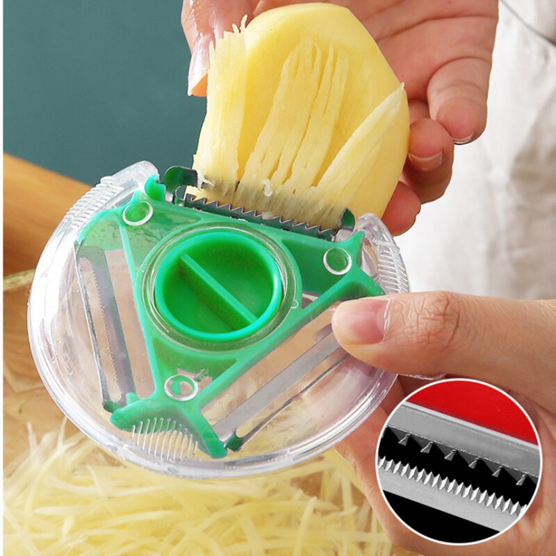 PROPOG Dunschiller, aardappelschiller, scherp lemmet, 3-in-1 dunschiller, keuken, multifunctionele groenteschiller voor aardappelen, wortelen, aspergeschiller, roestvrij staal, schiller