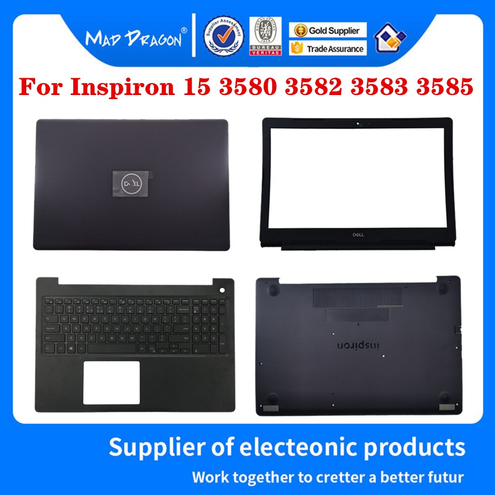 Novo original palmrest capa superior teclado c escudo preto para dell inspiron 15 3580 3582 3583 3585 0p4mkj p4mkj 086hkp 86hkp