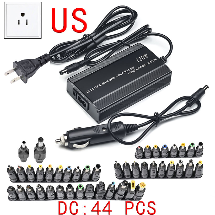 Multifunktionales Laptop-Netzteil, Autoladegerät, Computer-Adapter, 120 W, einstellbare Spannung für HP ASUS LENOVO ACER IBM: Braun