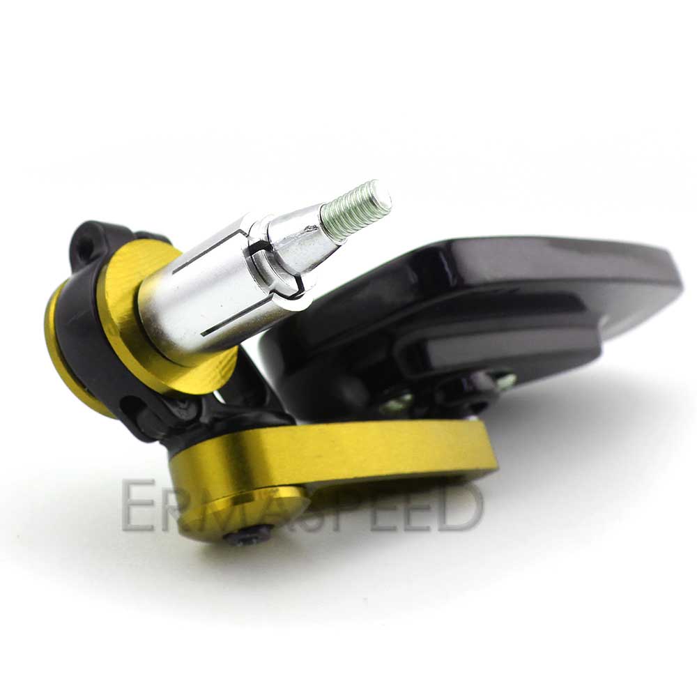 Espejos retrovisores CNC de 7/8 "y 22mm para motocicleta, cristal azul Universal, accesorios de espejo lateral para manillar de moto y Scooter: Gold